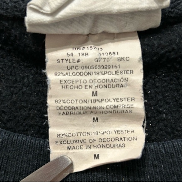 Champion Reverse Weave Script Logo Crewneck Black White Red Men's M Cotton Poly - Picture 6 of 8